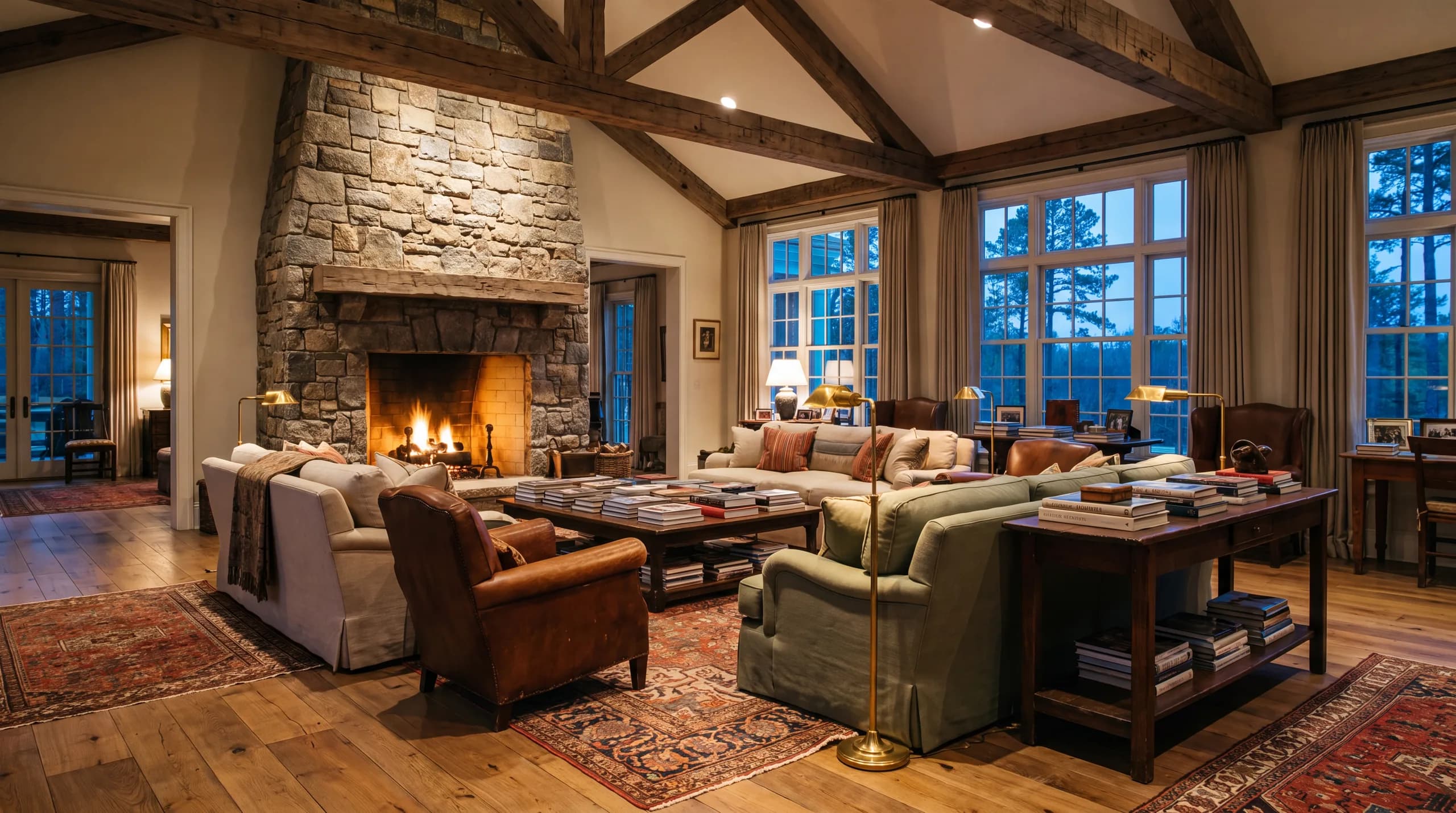 Beams, brass, and a fire someone else built.